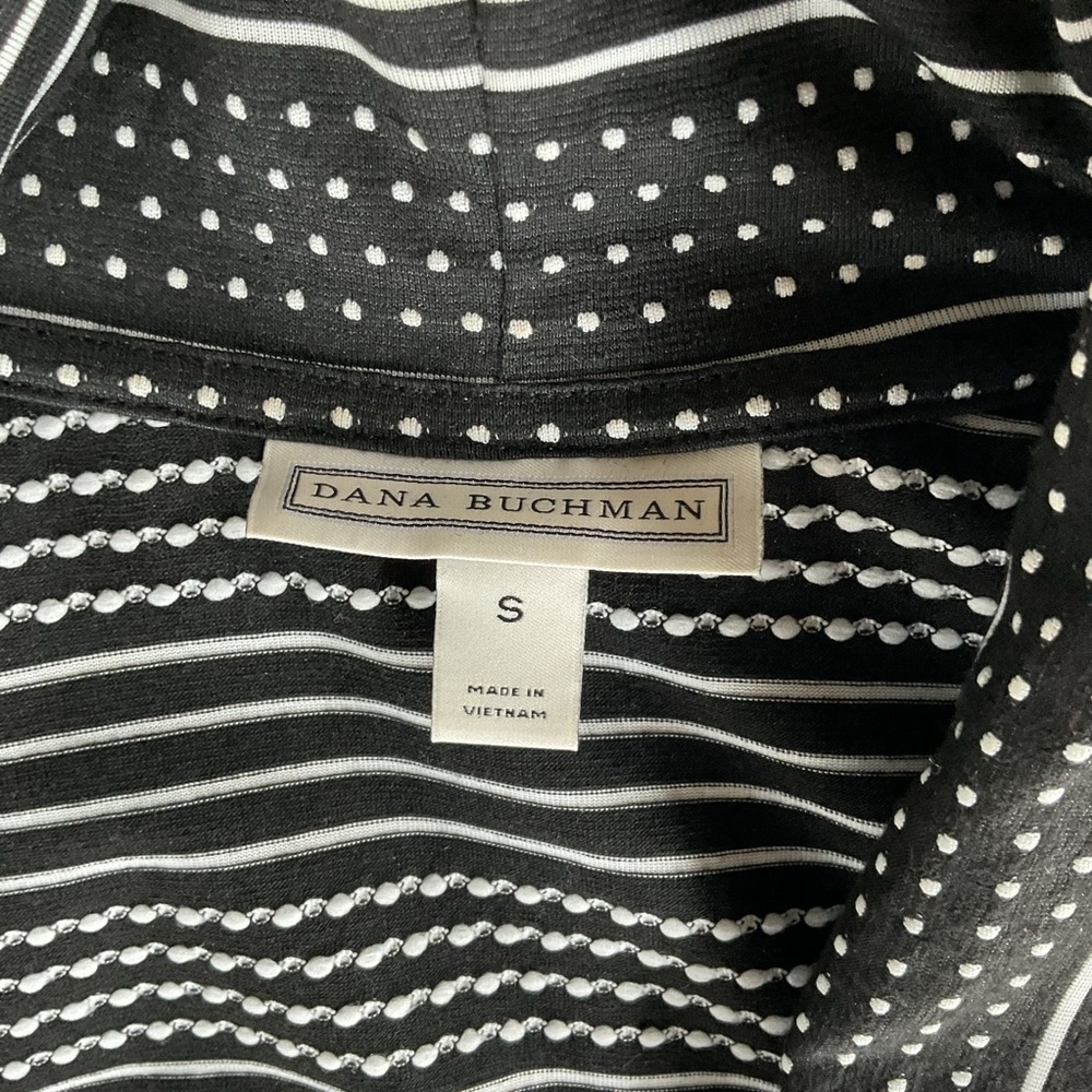 dana Bachman Jacket Top Black Stripes Polka Dot Preppy Business Academia consign - Picture 3 of 5